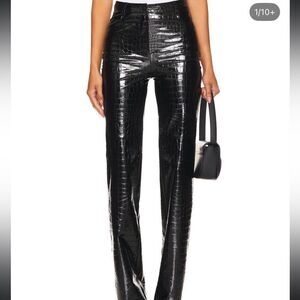 Black croc pants